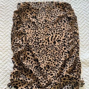 Nasty Gal Black and Tan Leopard Pencil Skirt